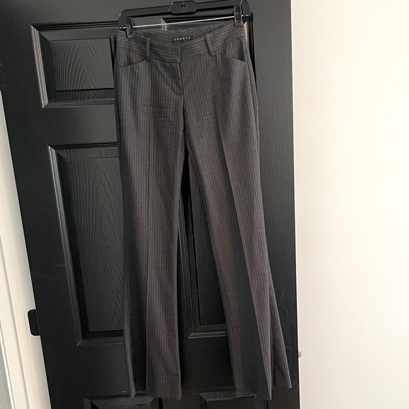 Theory wool pinstriped dark grey pants size 00 - Picture 1 of 1